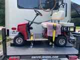 Swivelwheel transport System,Swivelwheel Carrier, Swivelwheel Hauler, Motorcycle Carrier, scooter carrier, motorcycle hauler, scooter hauler, golf cart carrier, golf cart carrier, mini golf cart hauler, mini golf cart carrier, quickie mini golf cart hauler, quickie mini golf cart carrier, cricket mini golf cart carrier, cricket mini golf cart hauler, dirt bike hauler, dirt bike carrier, carrier, hauler, ATV hauler, ATV carrier, Swivelwheel 46, Class C Hauler, Class C Carrier, Class A Hauler, Class A carrier