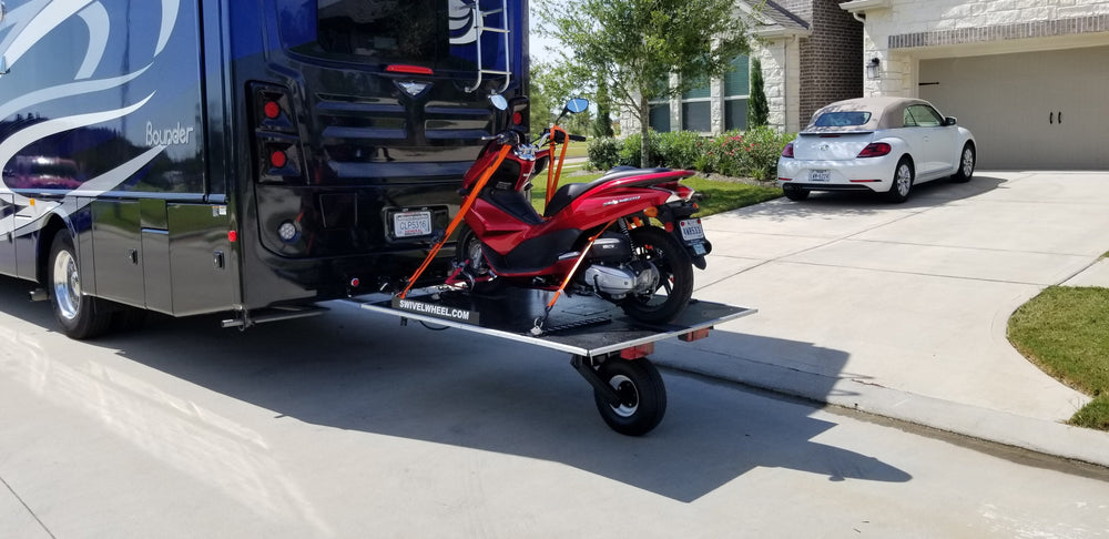 Swivelwheel transport System,Swivelwheel Carrier, Swivelwheel Hauler, Motorcycle Carrier, scooter carrier, motorcycle hauler, scooter hauler, golf cart carrier, golf cart carrier, mini golf cart hauler, mini golf cart carrier, quickie mini golf cart hauler, quickie mini golf cart carrier, cricket mini golf cart carrier, cricket mini golf cart hauler, dirt bike hauler, dirt bike carrier, carrier, hauler, ATV hauler, ATV carrier, Swivelwheel 46 Truck Rack, Swivelwheel ECO Hauler / Carrier 