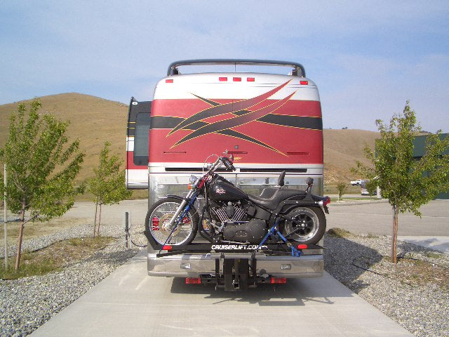 Cruiserlift Motorcycle Lift, Motorcycle Lift, Motorcycle Carrier, Motorcycle Hauler, Motorcycle, Motorhome, RV Motorcycle lift, RV Lift, RV Electric Motorcycle Lift, RV, Electric Motorcycle Lift, Harley, Honda, Victory, Yamaha, Winch Lift, Bikes, Bike Lift