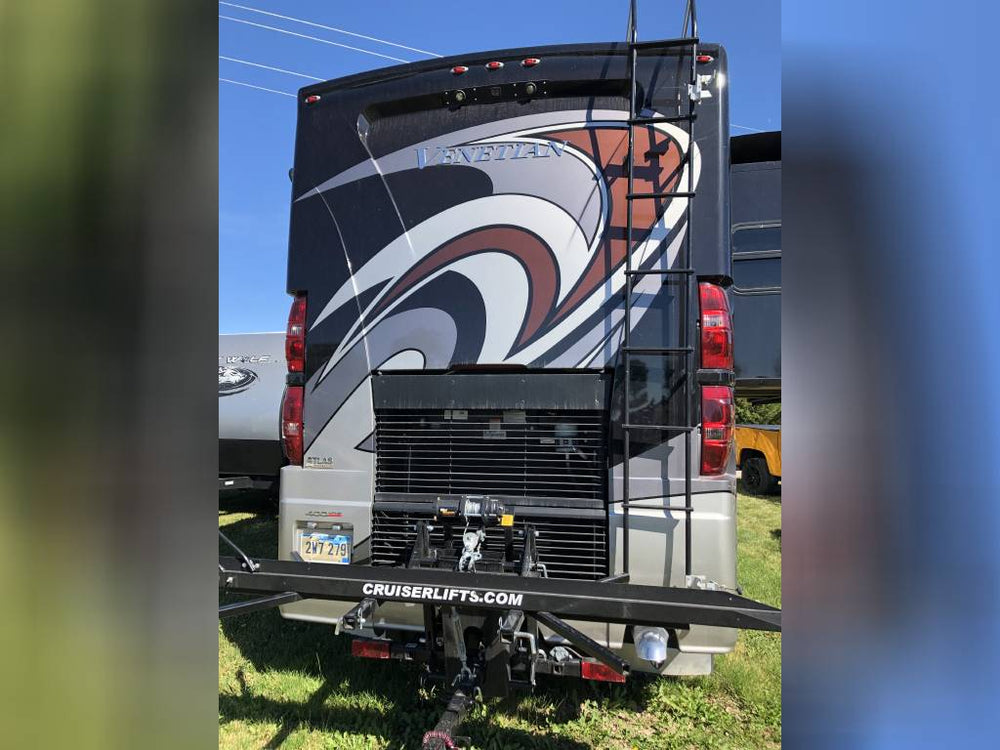 Cruiserlift Motorcycle Lift, Motorcycle Lift, Motorcycle Carrier, Motorcycle Hauler, Motorcycle, Motorhome, RV Motorcycle lift, RV Lift, RV Electric Motorcycle Lift, RV, Electric Motorcycle Lift, Harley, Honda, Victory, Yamaha, Winch Lift, Bikes, Bike Lift