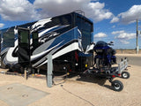 Swivelwheel Transport System, Swivelwheel Carrier, Swivelwheel Hauler, motorcycle carrier, scooter carrier, motorcycle hauler, scooter hauler, quickie mini golf cart hauler, quickie mini golf cart carrier, cricket mini golf cart carrier,cricket mini golf cart hauler,dirt bike hauler, dirt bike carrier, carrier, golf cart hauler, golf cart carrier, ATV hauler, ATV carrier, Swivelwheel DW58, motorcycle, motor home, fifth wheels, can-am carrier, can-am hauler, trike carrier, trike hauler, mobility Hauler 