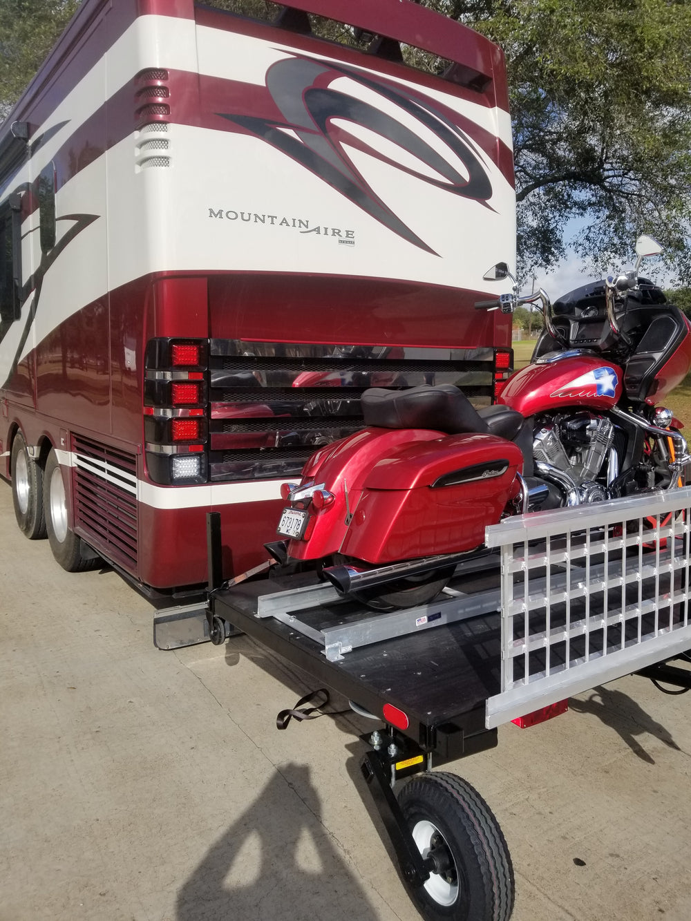 Power Ramp Motorcycle Loader, Self Loading Ramp, Safe Loading, Swivelwheel 58, Swivelwheel DW58, Swivelwheel DW58 Tandem Tow 