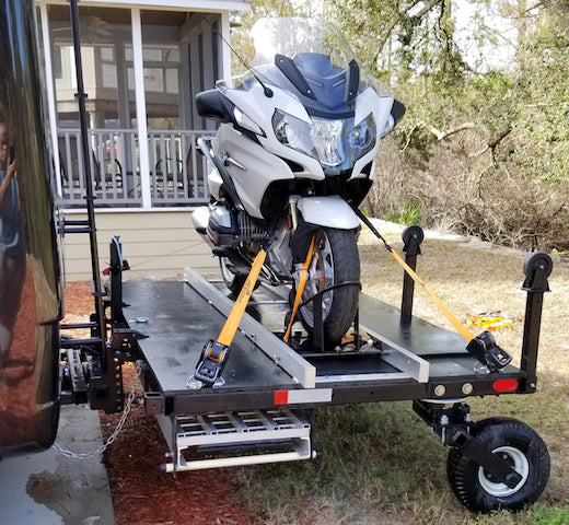 Swivelwheel Transport System, Swivelwheel Carrier, Swivelwheel Hauler, motorcycle carrier, scooter carrier, motorcycle hauler, scooter hauler, quickie mini golf cart hauler, quickie mini golf cart carrier, cricket mini golf cart carrier,cricket mini golf cart hauler,dirt bike hauler, dirt bike carrier, carrier, golf cart hauler, golf cart carrier, ATV hauler, ATV carrier, Swivelwheel DW58, motorcycle, motor home, fifth wheels, can-am carrier, can-am hauler, trike carrier, trike hauler, mobility Hauler 