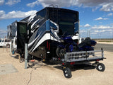 Swivelwheel Transport System, Swivelwheel Carrier, Swivelwheel Hauler, motorcycle carrier, scooter carrier, motorcycle hauler, scooter hauler, quickie mini golf cart hauler, quickie mini golf cart carrier, cricket mini golf cart carrier,cricket mini golf cart hauler,dirt bike hauler, dirt bike carrier, carrier, golf cart hauler, golf cart carrier, ATV hauler, ATV carrier, Swivelwheel DW58, motorcycle, motor home, fifth wheels, can-am carrier, can-am hauler, trike carrier, trike hauler, mobility Hauler 