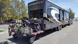 Swivelwheel Transport System, Swivelwheel Carrier, Swivelwheel Hauler, motorcycle carrier, scooter carrier, motorcycle hauler, scooter hauler, quickie mini golf cart hauler, quickie mini golf cart carrier, cricket mini golf cart carrier,cricket mini golf cart hauler,dirt bike hauler, dirt bike carrier, carrier, golf cart hauler, golf cart carrier, ATV hauler, ATV carrier, Swivelwheel DW58, motorcycle, motor home, fifth wheels, can-am carrier, can-am hauler, trike carrier, trike hauler, mobility Hauler 