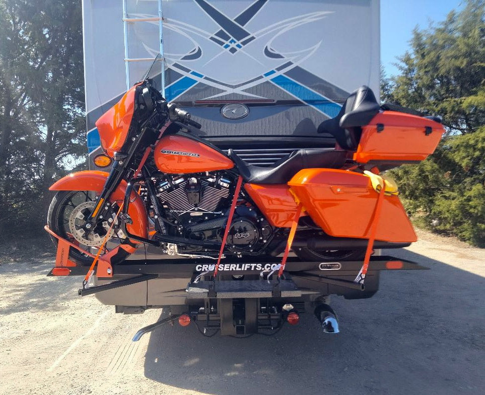 Cruiserlift Motorcycle Lift, Motorcycle Lift, Motorcycle Carrier, Motorcycle Hauler, Motorcycle, Motorhome, RV Motorcycle lift, RV Lift, RV Electric Motorcycle Lift, RV, Electric Motorcycle Lift, Harley, Honda, Victory, Yamaha, Winch Lift, Bikes, Bike Lift