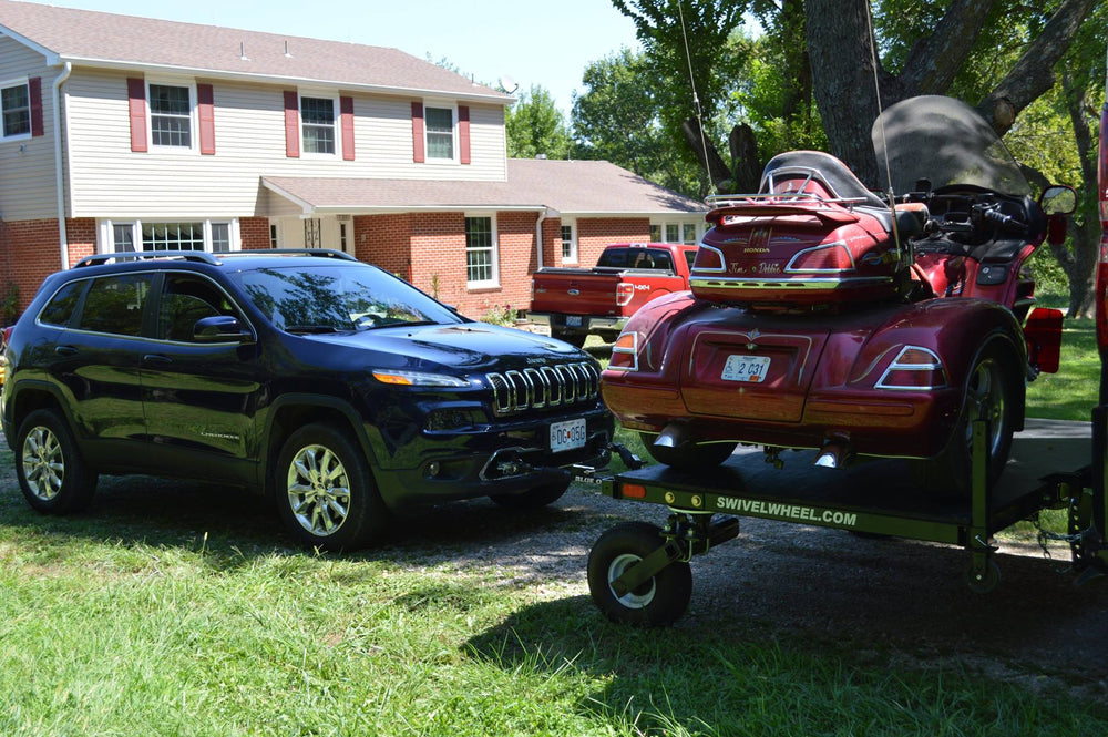 Swivelwheel Transport System, Swivelwheel Carrier, Swivelwheel Hauler, motorcycle carrier, scooter carrier, motorcycle hauler, scooter hauler, quickie mini golf cart hauler, quickie mini golf cart carrier, criket mini golf cart carrier,cricket mini golf cart hauler,dirt bike hauler, dirt bike carrier, carrier, golf cart hauler, golf cart carrier, atv hauler, atv carrier, Swivelwheel DW58 Tandem Tow, motorcycle, motorhome, fifth wheels, can-am carrier, can-am hauler, trike carrier, trike hauler
